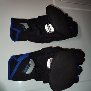 Black and Blue Fingerless Gloves